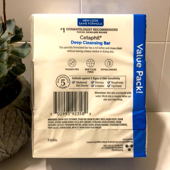 Cetaphil 3 pack Deep Cleansing Bar Package is Brand New/Unopened - Picture 4 of 4